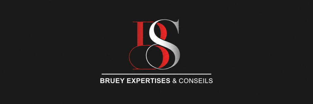 Logo BRUEY EXPERTISES CONSEILS sur fond noir